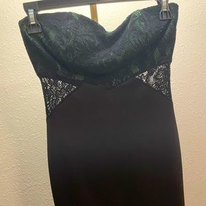 Sexy black/green lace dress